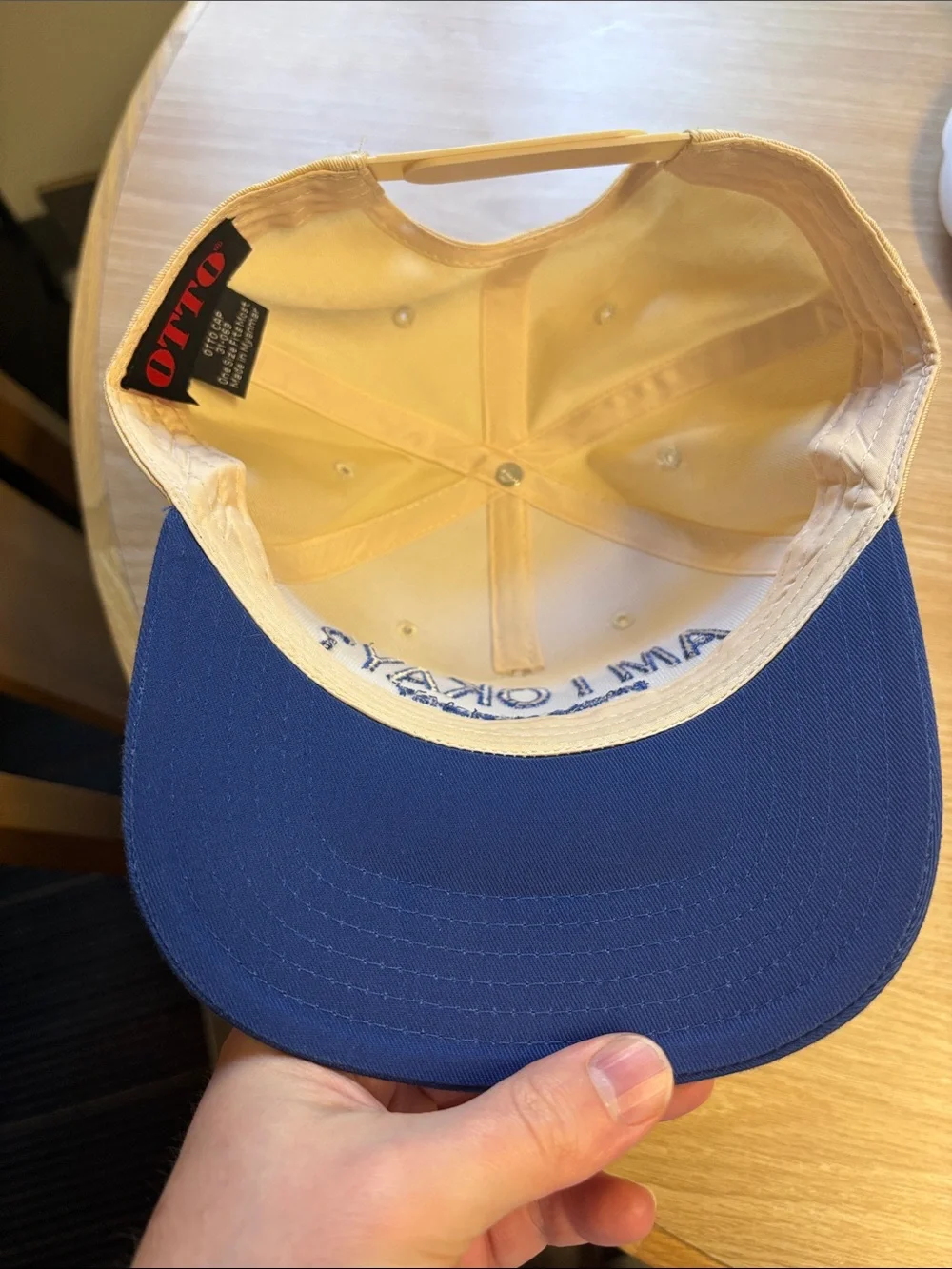 AM I OKAY? Embroidered Two-Tone Kids Cap - Yellow & Navy Megan Moroney